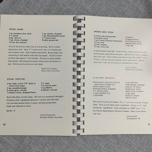 Vintage June Fete Cookbook First Edition 1978 Spiral-Bound Abington Mem Hospital - Picture 7 of 10